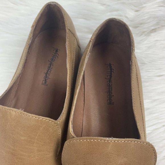 NEW Jeffrey Campbell tan leather slip on loafer - Picture 7 of 10